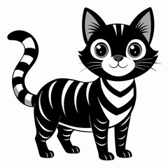 vector illustration of a cartoon cat