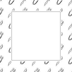 kitchen utensil frame. doodle kitchenware square frame. kitchen background