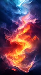 Abstract Fire and Ice Mobile Wallpaper Stunning Nebula Wallpaper for Phones