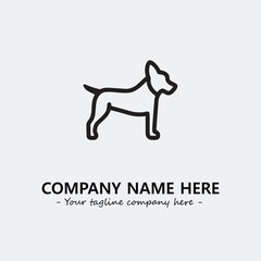 Dog illustration black and white for logo company vector image
