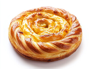 Golden-Brown Braided Brioche Filled with Melted Cheese