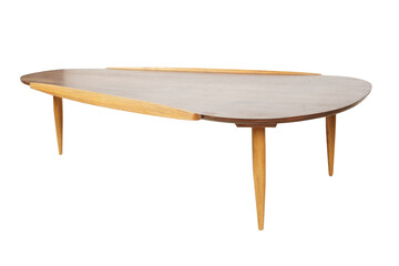 wooden table isolated on white  Vintage Glass and Iron Table