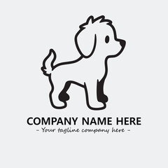 Dog illustration black and white for logo company vector image
