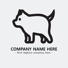 Dog illustration black and white for logo company vector image
