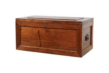 wooden box isolated on white  19th Century Australian Cedar Blanket Box