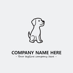 Dog illustration black and white for logo company vector image
