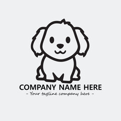 Dog illustration black and white for logo company vector image
