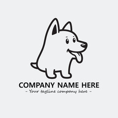 Dog illustration black and white for logo company vector image
