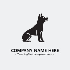 Dog illustration black and white for logo company vector image
