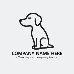 Dog illustration black and white for logo company vector image
