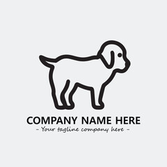 Dog illustration black and white for logo company vector image
