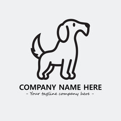Dog illustration black and white for logo company vector image
