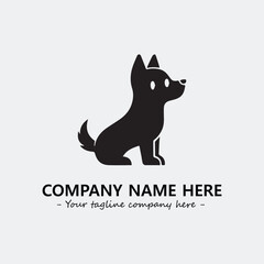 Dog illustration black and white for logo company vector image
