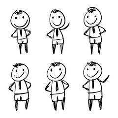 Stick man set figure stickman illustration character cartoon people hand drawn 