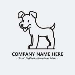 Dog illustration black and white for logo company vector image
