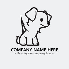 Dog illustration black and white for logo company vector image
