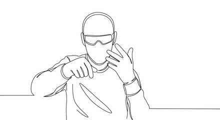 Obraz premium Person wearing gloves demonstrating technique with mockup background