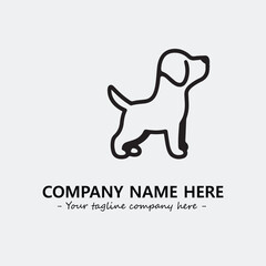 Dog illustration black and white for logo company vector image
