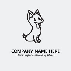 Dog illustration black and white for logo company vector image
