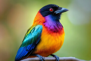 Obraz premium Vibrant plumage of a colorful bird.