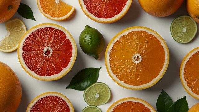 Assorted citrus fruits with vibrant colors