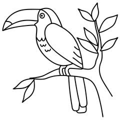 Obraz premium Birds Line Art Drawing for Kids – Simple Outline Vector Illustration for Educational Design