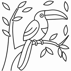 Birds Line Art Drawing for Kids – Simple Outline Vector Illustration for Educational Design