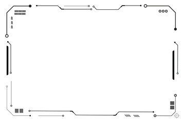 Black control panel abstract modern technology futuristic interface hud ui on white background.