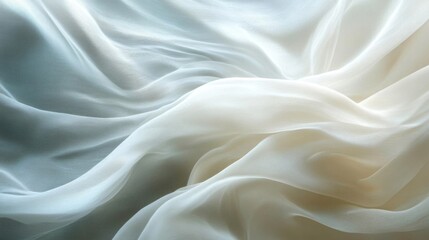 Obraz premium White Sheer Fabric Draped in Soft Waves