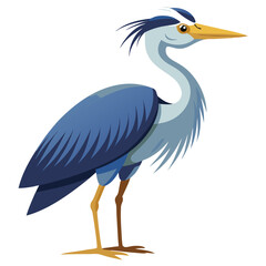 unique Heron bird isolated on white background