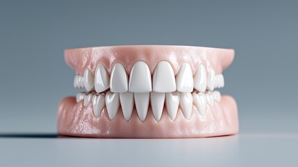 Fototapeta premium Full denture set closeup studio shot medical and dental stock photo