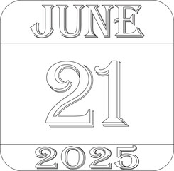 June calendar 2025 line art icon .Calendar Event schedule date.calendar date icon on white background.Agenda plan, june month schedule calendar and Time planner.Meeting appointment time.