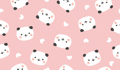 Cute panda pattern background vector design