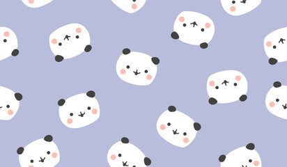 Cute panda pattern background vector design