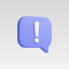 3d Realistic Danger attention icon Vector illustration
