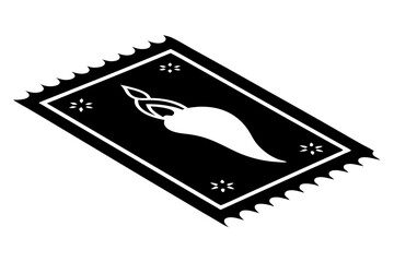 area rug pattern silhouette vector illustration