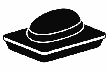 bar soap tray silhouette vector illustration