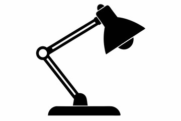 desk lamp adjustable arm silhouette vector illustration
