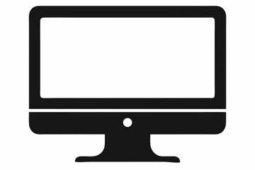 desktop monitor silhouette vector illustration