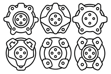 brake caliper line art sharp vehicle component outline