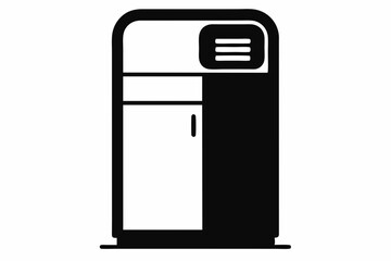 skincare fridge silhouette vector illustration