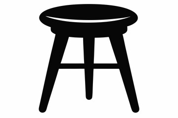 wooden stool design silhouette vector illustration