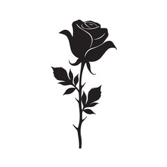 Vector rose icon. Decorative flower silhouettes for your design
