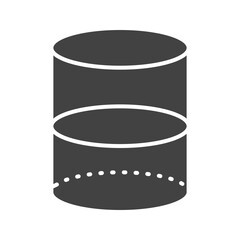Cylinder icon vector image. Suitable for mobile apps, web apps and print media.