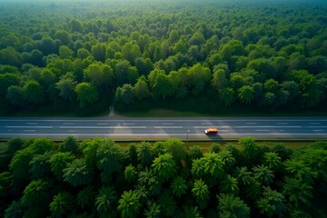 Highway Through Tropical Rainforest