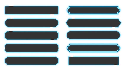 シンプルなネオンのテロップベースセット　黒ベース