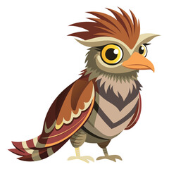 unique Potoo bird isolated on white background