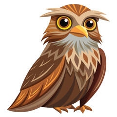 unique Potoo bird isolated on white background