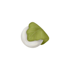 つるつるもちもちで美味しそうな柏餅のイラスト（単体）、端午の節句、こどもの日