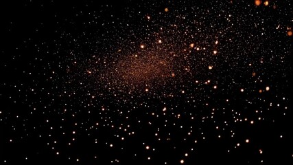 Beautiful magical glitter or shining particles on a black background